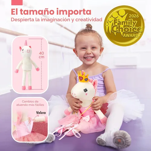 Miniatura 3 de Juguetes de unicornios para niñas de 4 a 6 años, muñeca de bailarina, juguetes de peluche para niñas de 4 a 5 años, muñeca de ballet con bolsa