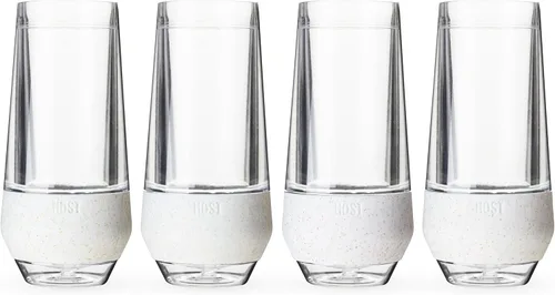 Miniatura 15 de Host Freeze Copas de champán, juego de copas de vino espumoso irrompibles de doble pared congelables, sin tallo, copas de plástico para mimosas