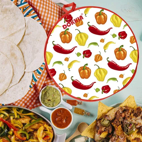 Miniatura 6 de SOKKIA Calentador de tortillas, bolsa de tela aislante de 12 pulgadas, bolsa de tela para usar en microondas para mantener la comida caliente