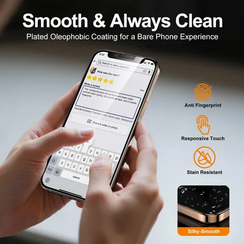 Miniatura 6 de BossKiss Protector de pantalla para iPhone 11/iPhone XR, dureza TOP 9H de grado militar a prueba de roturas, vidrio templado HD, cobertura completa