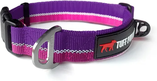 Miniatura 10 de Tuff Pupper Collar de perro resistente Reflectante con clip de correa de aluminio con anillo en D Accesorio de etiqueta de identificación