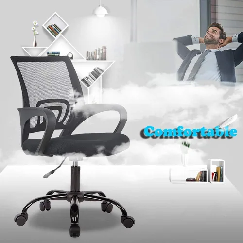 Miniatura 7 de Silla de oficina ergonómica de malla con respaldo medio, 4