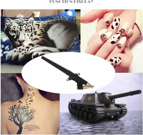 Miniatura 7 de Sand Blaster - Mini kit de compresor de aerógrafo, alimentación de sifón, pistola de pintura con cepillo de aire de acción única, pistola de arena