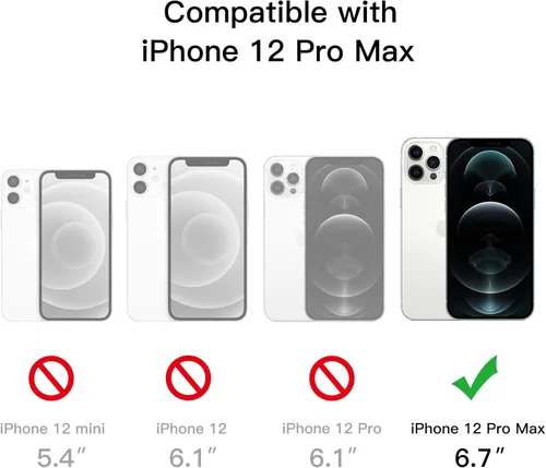 Miniatura 2 de JETech Funda magnética para iPhone 12 Pro Max de 6.7 pulgadas, compatible con carga inalámbrica MagSafe, a prueba de golpes, parte trasera