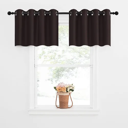 Miniatura 243 de NICETOWN Cortinas opacas de cocina para ventana sobre el fregadero, aislamiento térmico, decoración del hogar, pequeños niveles opacos con ojales