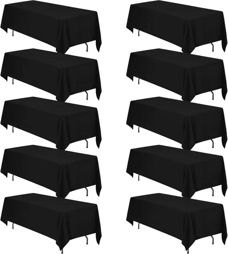 Miniatura 215 de BRILLMAX 6 Pack de Manteles Azul Marino para Mesas Rectangulares de 8 Pies 90 x 156 Pulgadas - 8 pies Mantel Rectangular a Granel de Lino