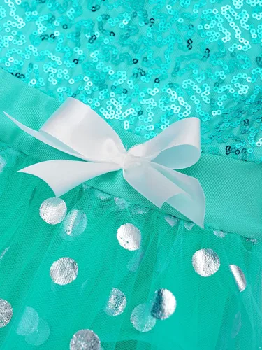 Miniatura 55 de CHICTRY Vestido tutú de ballet con lentejuelas brillantes para niñas y niñas, moderno disfraz de baile latino de jazz