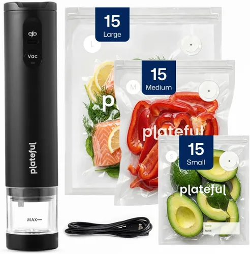 Sellador al vacío de mano para alimentos, máquina selladora al vacío de alimentos inalámbrica portátil, mini sello compacto para almacenamiento,
