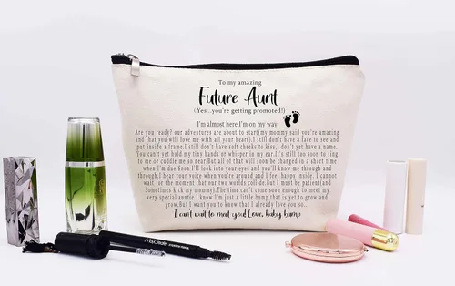 Miniatura 6 de LIBIHUA Bolsa de maquillaje para mujer, bolsa de cosméticos regalos para ella, bolsa de viaje femenina, Beige natural