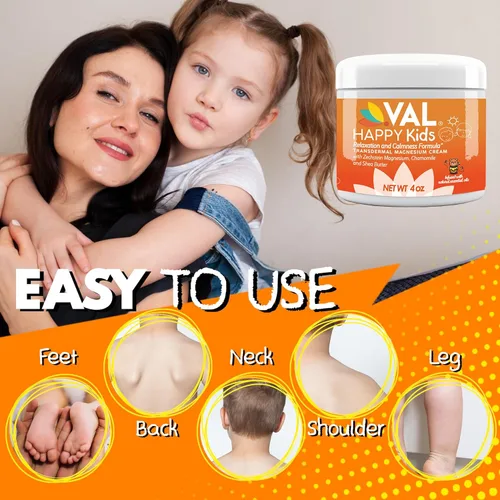 Miniatura 4 de VAL Crema de magnesio para niños Relajación para rutina diurna y para dormir Cloruro de magnesio Zechstein suave Apoyo para la calma