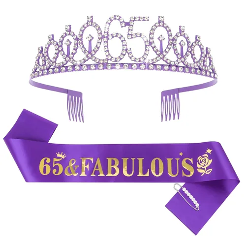 Miniatura 39 de Casoty Juego de diadema y tiara de 40 y fabuloso, oro rosa, para decoraciones de cumpleaños de 40 años, regalos para mujeres, decoraciones de fiesta