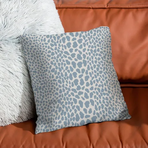 Miniatura 7 de Funda de almohada con estampado de leopardo y guepardo azul claro, funda de cojín a rayas de animales africanos, funda de almohada rústica