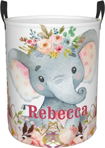 Miniatura 13 de Cesta de lavandería personalizada con nombre, plegable, impermeable, con asas, para ropa de dormitorio, juguetes Opción 4