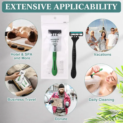 Miniatura 6 de 32 maquinillas de afeitar desechables para hombre a granel de 3 cuchillas para piel sensible, cómoda graduación Día del Padre