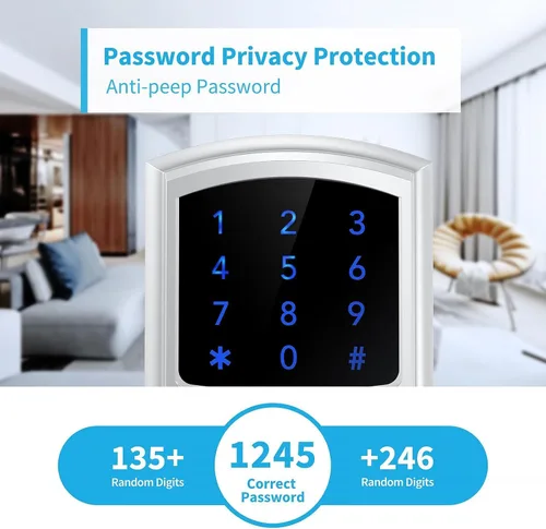 Miniatura 6 de Signstek Entrada sin Llave, Cerradura de Puerta Digital Smartcode para Puerta Principal, Cerradura de Puerta con Teclado con Manija y Llave