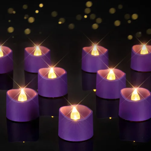 Miniatura 18 de Homemory - Velas de té LED color azul, funcionan con pilas, más de 200 horas de duración, velas sin llama parpadeantes falsas eléctricas con LED