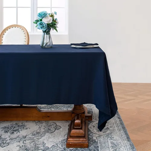 Miniatura 18 de Linen World - Mantel de lino de otoño de 55 x 55 pulgadas, mantel rectangular lavable de lino francés para comedor, al aire libre, bodas