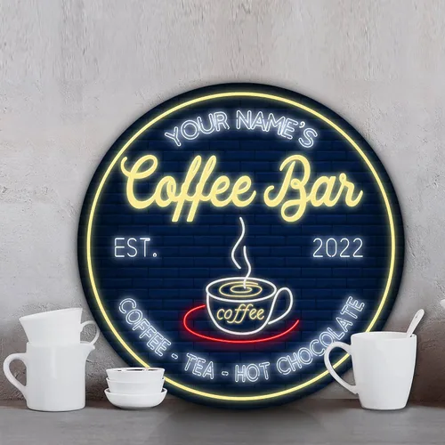 Miniatura 6 de Letrero de madera de barra de café personalizado, placa de pared para decoración de cocina, regalos personalizados para amantes del café, café 02