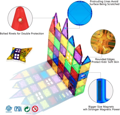 Miniatura 6 de Juguetes magnéticos para niños y niñas preescolares, bloques magnéticos sensoriales Montessori, juego de juguetes Montessori de todas las piezas