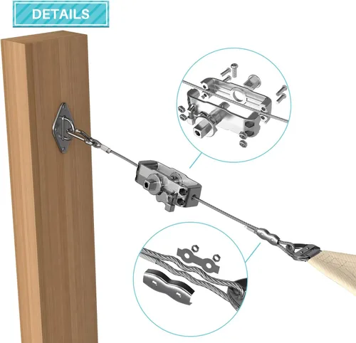 Miniatura 3 de COARBOR Kit de accesorios para toldos, accesorios de vela de alta resistencia, 24 pies de largo de acero inoxidable de alambre de alambre de acero