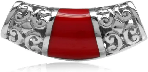 Miniatura 10 de Silvershake Colgante de diapositiva con incrustaciones de filigrana de plata de ley 925 chapada en oro blanco