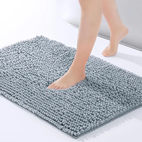 Miniatura 24 de FRESHMINT - Alfombras de baño de chenilla, 32"x20", alfombra antideslizante para el piso del baño y la bañera, alfombra de ducha suave y lavable