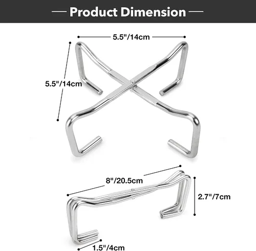 Miniatura 2 de Stanbroil Soporte de tapa de horno holandés plegable de acero inoxidable de 8 pulgadas para cocinar fogatas, soporte plegable 4 en 1, herramienta