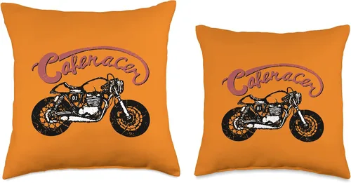 Miniatura 3 de American Cafe Racer Motorcycle Apparel and Merch Cafe Racer Biker Men Women Adult Teens Boys Girls Kids Youth Throw Pillow, 16x16, Multicolor