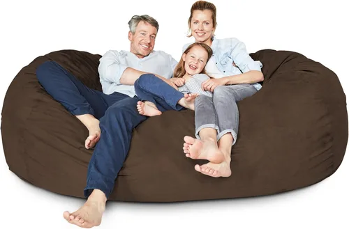 Miniatura 16 de Lumaland - Lujoso puf gigante de 1,8 m con funda de microgamuza, ultra suave, relleno de espuma, lavable, XL, para niños, adolescentes, adultos