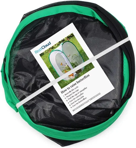 Miniatura 3 de RESTCLOUD Hábitat grande de mariposa monarca de 36 pulgadas, jaula de malla plegable gigante para insectos, terrario, 24 x 24 x 36 pulgadas