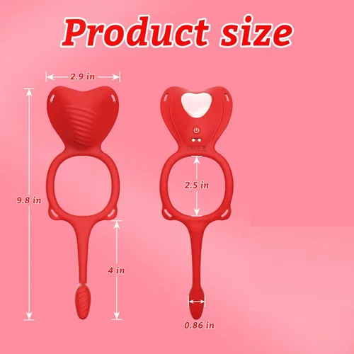 Miniatura 3 de Juguetes sexuales para parejas, vibrador portátil - bragas vibradoras con control remoto BDSM con 9 modos de vibración, anillo de pene con tapón Rojo