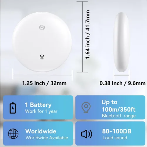 Miniatura 8 de Etiquetas de seguimiento de aire para Android o iOS, etiquetas inteligentes de aire de doble sistema, paquete de 4, compatibles con iOS Find My