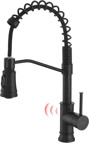 Miniatura 23 de GIMILI Grifo de cocina con pulverizador desplegable orificio único grifo de fregadero de acero inoxidable, adecuado para granjas, RV, lavandería