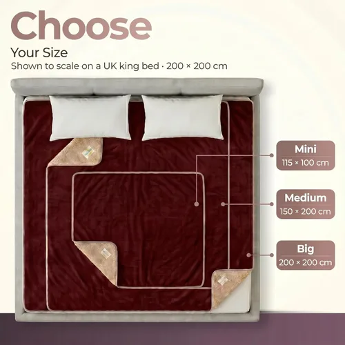 Miniatura 2 de Sacred Weapon Manta impermeable para cama – Manta doble de sherpa y forro polar – Manta impermeable para sofá absorbente, lavable y a prueba de Rojo