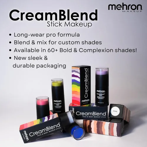Miniatura 5 de Mehron Makeup CreamBlend Stick Pintura facial, pintura corporal y maquillaje de base en barra Barra de maquillaje corporal perfecta para 34 ES/M