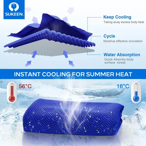 Miniatura 3 de Sukeen Paquete de 4 toallas refrescantes (40 x 12 pulgadas), toalla de hielo, toalla suave y transpirable, toalla de microfibra para yoga
