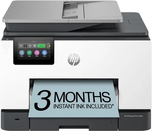 HP OfficeJet Pro 9135e Impresora inalámbrica todo en uno a color por inyección de tinta, imprime, escanea, copia, fax, ADF, impresión a doble cara