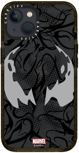 Miniatura 4 de CASETiFY Impact - Funda para iPhone 13 [Spider-Man Co-Lab / protección contra caídas de 6.6 pies] - Máscara Venom - Negro transparente