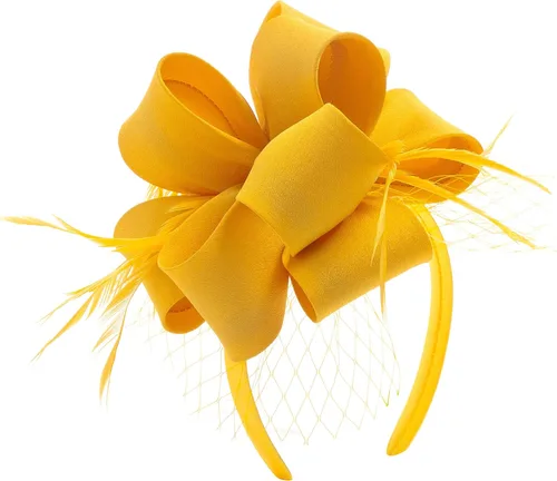 Miniatura 3 de Myjoyday Tocado para mujer, para fiesta de té, iglesia, cóctel, plumas, velo, diadema con clip para el cabello