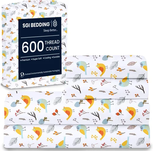 Miniatura 14 de SGI bedding Sábanas de Algodón Egipcio 100% Tamaño Full XL – Juego de Sábanas de 600 Hilos, Suaves, Frescas, Bolsillo Profundo de 16", Ropa de Cama