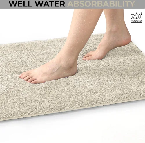 Miniatura 4 de YHF - Juego de 2 alfombras de baño de microfibra gruesa y suave, contorno en forma de U, alfombras de baño lavables a máquina, alfombras de baño