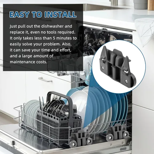 Miniatura 6 de AMI PARTS W10195417V WPW10195417V 4 paquetes de ruedas para lavavajillas estante inferior apto para kitchen-aid whirl-pool ken-more lavavajillas