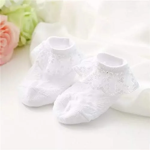Miniatura 2 de Juebm Infant Baby Girls Ruffle Socks Toddler Dress socks,Pack of 356 Baby Frilly Lace Ankle Socks