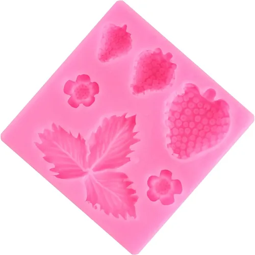 Miniatura 4 de ZiXiang Molde de silicona de fresa, hojas de fresa, moldes de fondant para decoración de pasteles de frutas, decoración de cupcakes, arcilla Estilo a