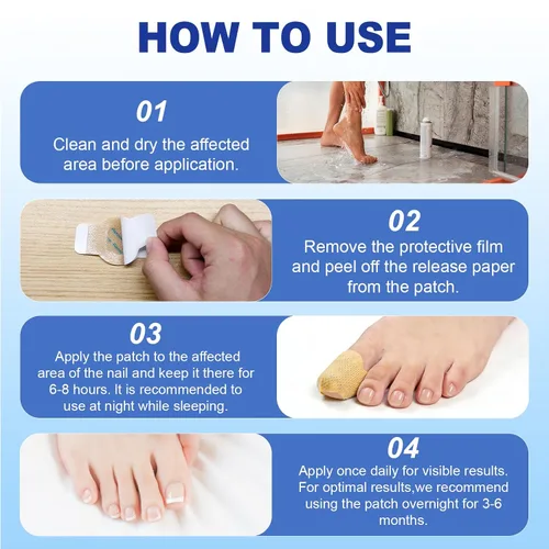 Miniatura 6 de Parches de uñas para uñas de los pies, paquete de 2, calcomanías para uñas de los pies, parches de uñas nocturnas de 8 horas para uñas grandes