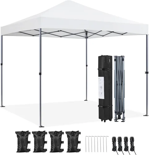 Miniatura 22 de Yaheetech Toldo desplegable de 6.6 x 6.6 pulgadas, tienda de campaña instantánea portátil para exteriores, kiosco comercial con bolsa de transporte