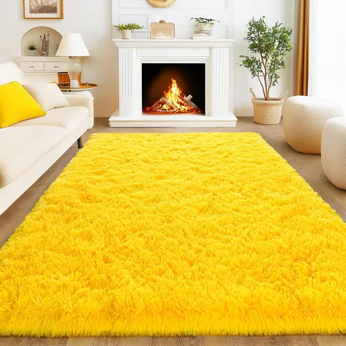 Miniatura 10 de Awaytail Alfombra Esponjosa Lavable 2x3 Pies, Pura Negra Alfombra para Silla de Escritorio Antideslizante, Alfombra Supersuave para Niños