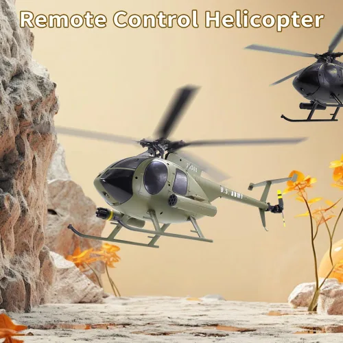 Miniatura 2 de Helicóptero a control remoto Dodoore, Modelo de helicóptero RC C189 MD500, helicópteros de rotor único de 1/28 de escala 4CH con giroscopio de 6
