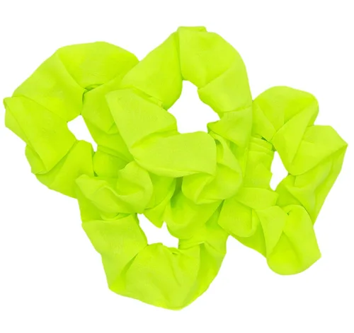 Miniatura 8 de Bandas elásticas para el cabello de neón, coleteros de color liso verde neón (4 unidades)