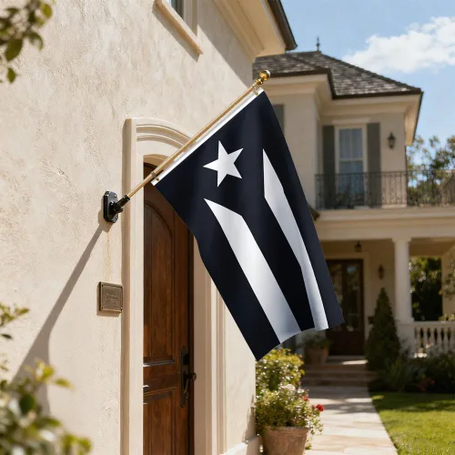 Miniatura 7 de Bandera negra de Puerto Rico, poliéster de 3 x 5 pies, perfecta para hogares, eventos, desfiles, protestas, etc. (negro)